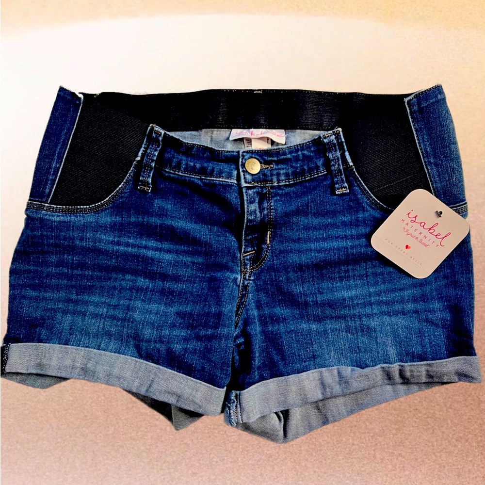 Isabelle Maternity Jean Shorts Dark Wash 8/29